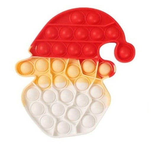 Jucarie antistres din silicon, Vivimall, Pop It Now and Flip It, Cap Mos Craciun, Multicolor - vivimall.ro