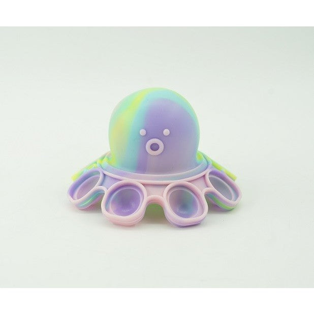 Jucarie antistres din silicon, Vivimall®, Pop It Now and Flip It, Caracatita reversibila, Multicolor/Verde - vivimall.ro