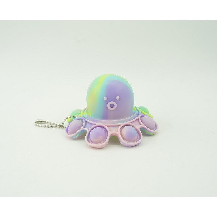 Jucarie antistres din silicon, Vivimall®, Pop It Now and Flip It, Caracatita reversibila, Multicolor/Verde - vivimall.ro