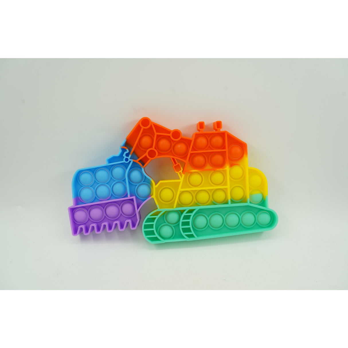 Jucarie antistres din silicon Vivimall, Pop it Now and Flip It ,Excavator ,Multicolor ,Model 4 - vivimall.ro