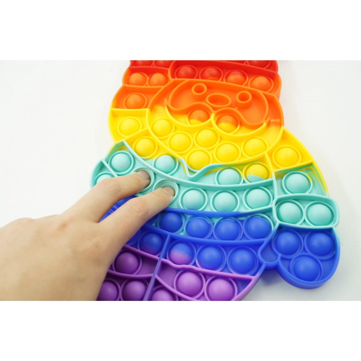 Jucarie antistres din silicon, Vivimall, Pop It Now and Flip It, Mos Craciun, Curcubeu - vivimall.ro