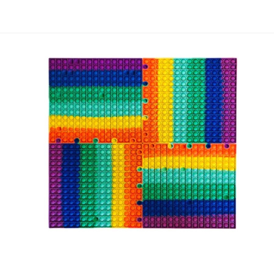 Jucarie antistres din silicon Vivimall, Pop it Now and Flip It , Piesa Puzzle Patrat, 30 cm, Multicolor - vivimall.ro