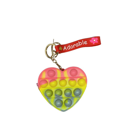Jucarie antistres din silicon, Flippy, Pop It Now and Flip It, Portofel inima, Galben/Gri - vivimall.ro