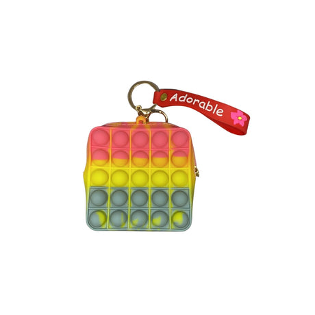 Jucarie antistres din silicon, Flippy, Pop It Now and Flip It, Portofel patrat, Roz/Gri - vivimall.ro