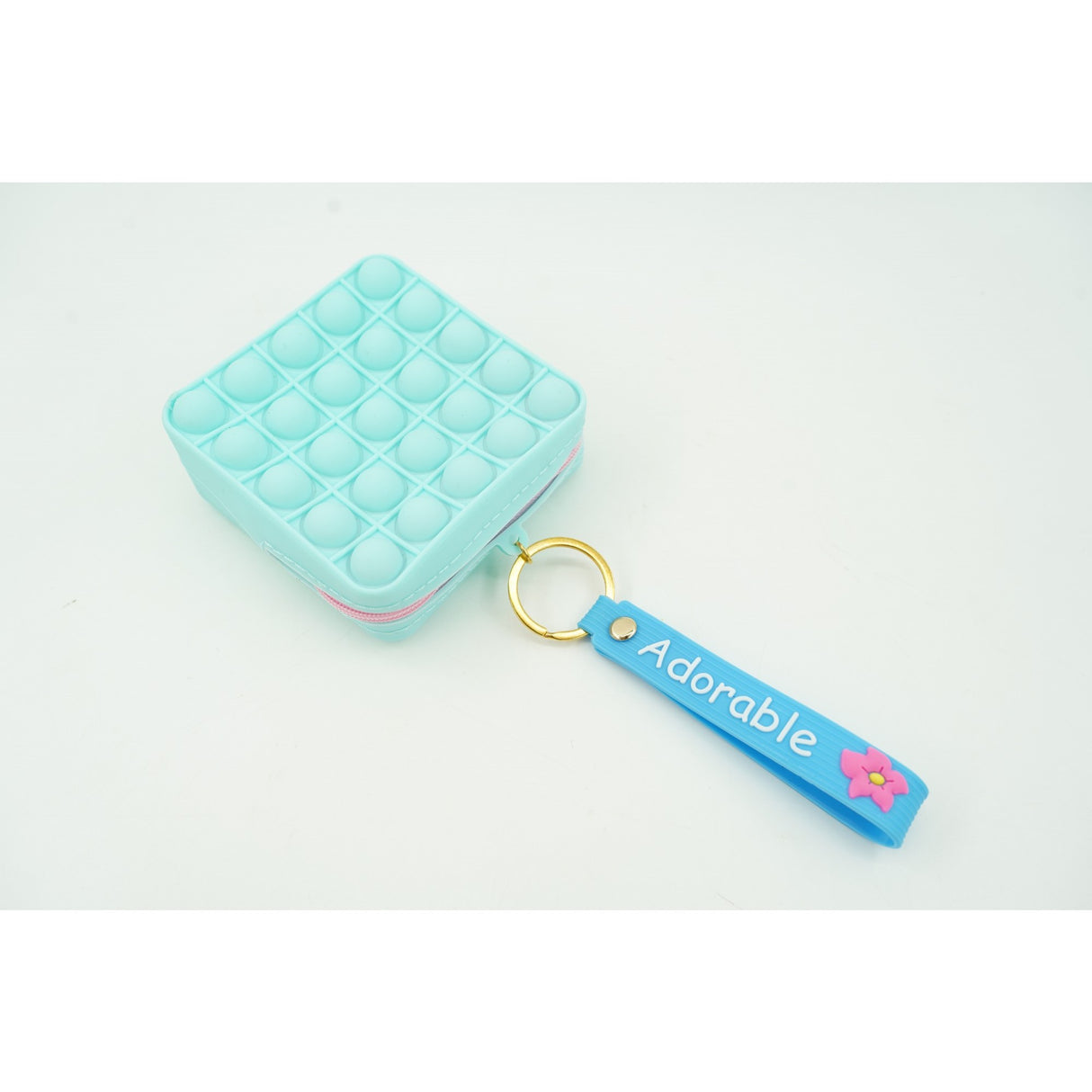 Jucarie antistres din silicon, Flippy, Pop It Now and Flip It, Portofel patrat, Verde/Bleu - vivimall.ro