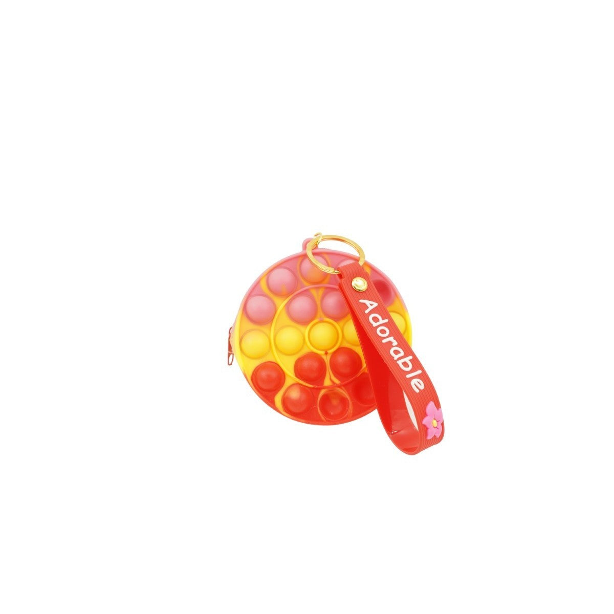 Jucarie antistres din silicon, Flippy, Pop It Now and Flip It, Portofel rotund, Rosu/Galben - vivimall.ro