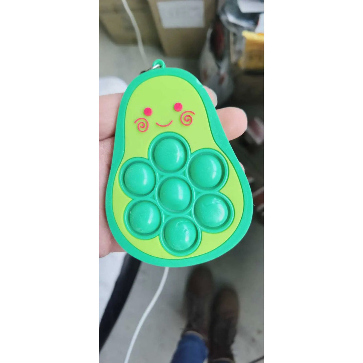 Jucarie antistres din silicon, Vivimall, Pop It Now and Flip It, Simple Dimple, Breloc, Avocado, Verde, Resigilat - vivimall.ro