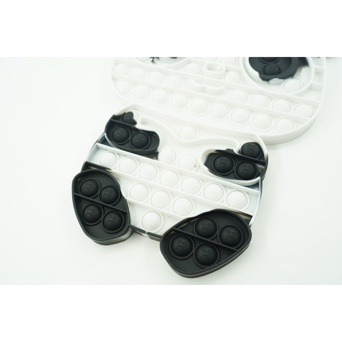 Jucarie antistres din silicon Flippy, Pop it Now and Flip It , Ursulet Panda, Alb/Negru - vivimall.ro