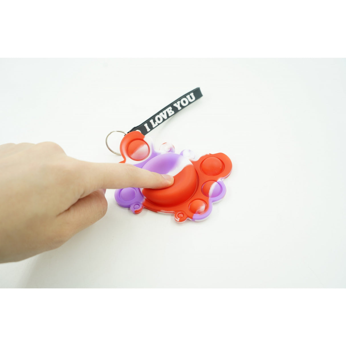 Jucarie antistres din silicon, Vivimall®, Pop It Now tip breloc, Crab, Multicolor, V4 - vivimall.ro