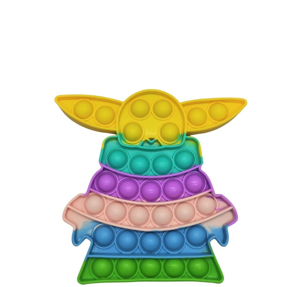 Jucarie antistres din silicon, Pop it Now and Flip It, Baby Yoda, Multicolor - vivimall.ro