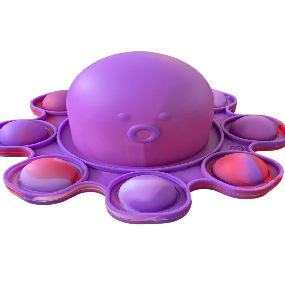 Jucarie antistres din silicon, Pop It Now and Flip It, Caracatita reversibila, 20x10 cm, Model 5, Multicolor - vivimall.ro