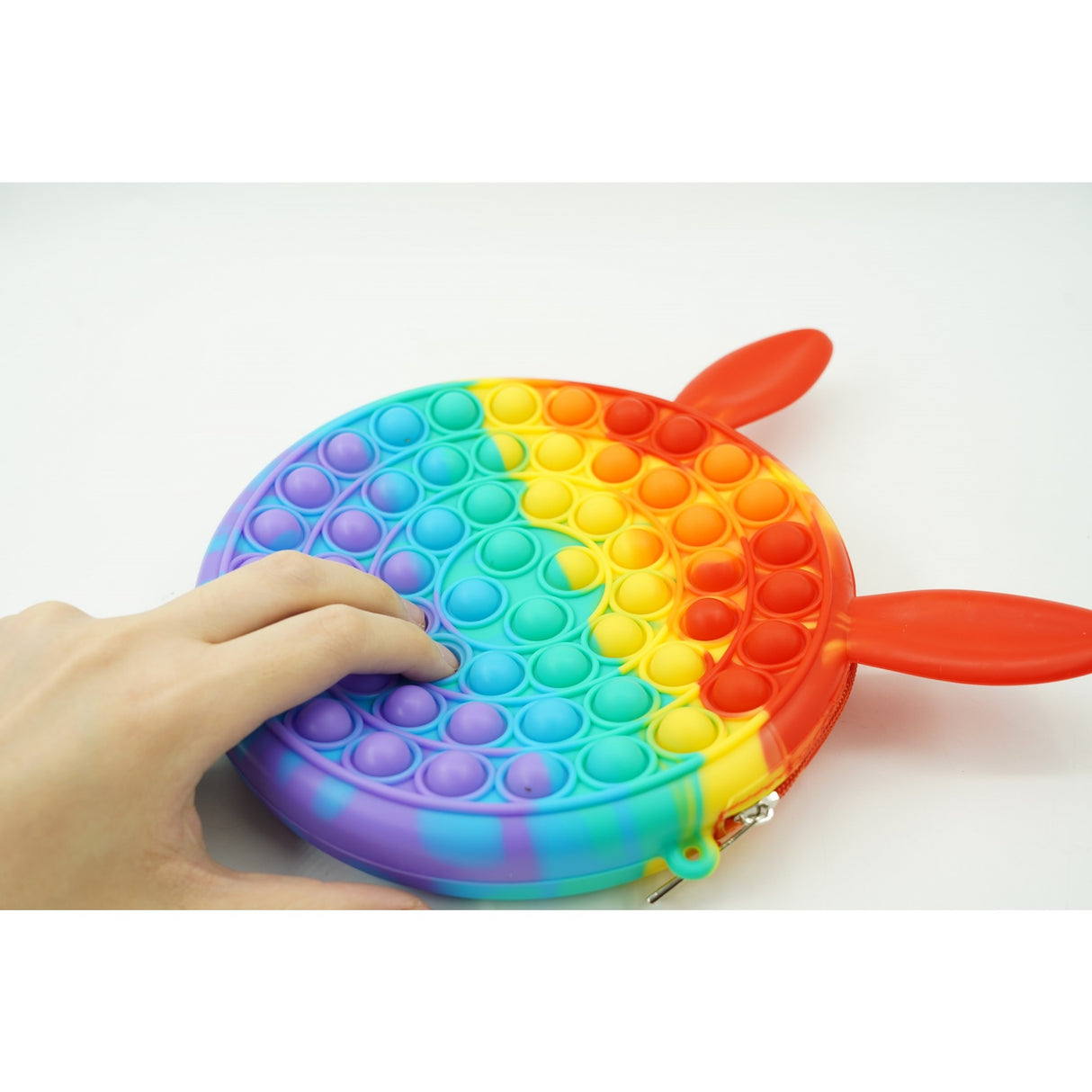 Jucarie antistres din silicon, Pop it Now and Flip It, Flippy, Geanta, Model 3, Multicolor - vivimall.ro