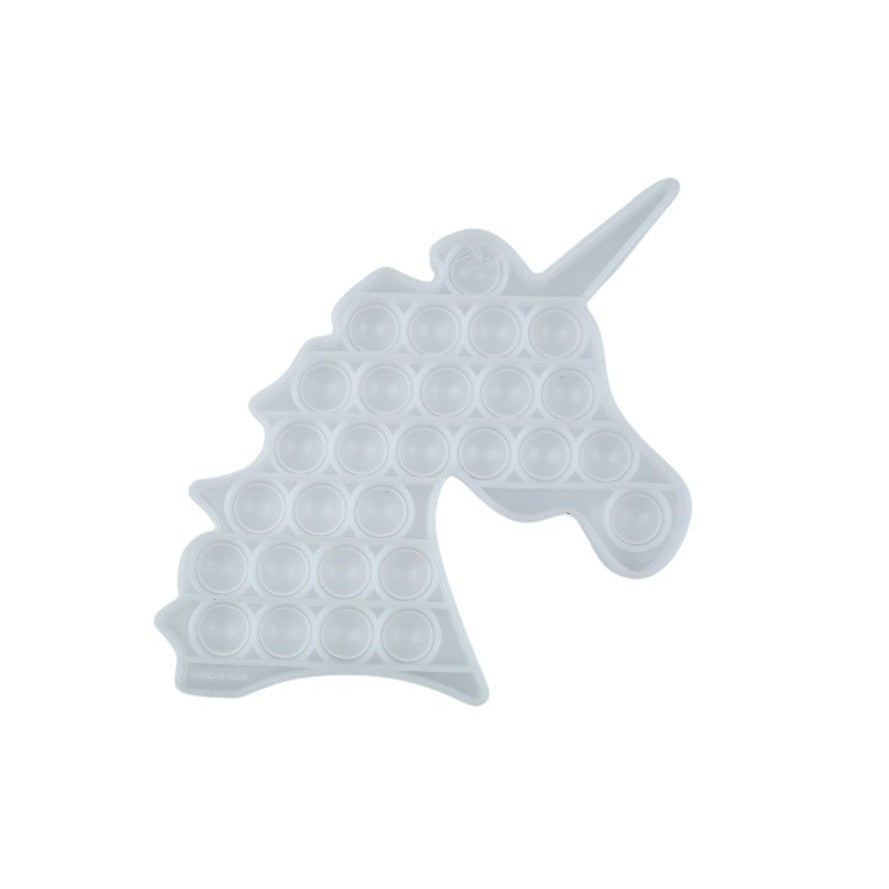 Jucarie antistres din silicon, Pop it Now and Flip It, Unicorn, Transparent - vivimall.ro