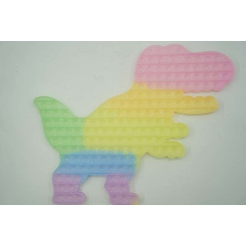 Jucarie antistres din silicon Pop it now, Dinozaur, multicolor, urias, Fosforescent - vivimall.ro