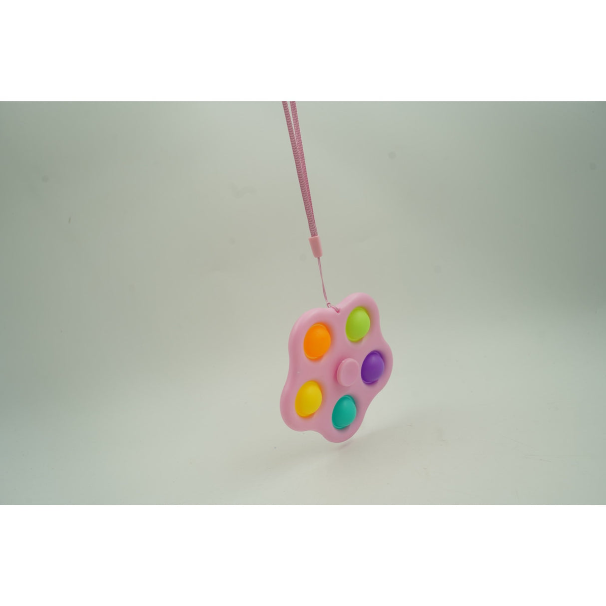 Jucarie antistres simple dimple fidget toy spinner cu 5 buline, Multicolor/Roz - vivimall.ro