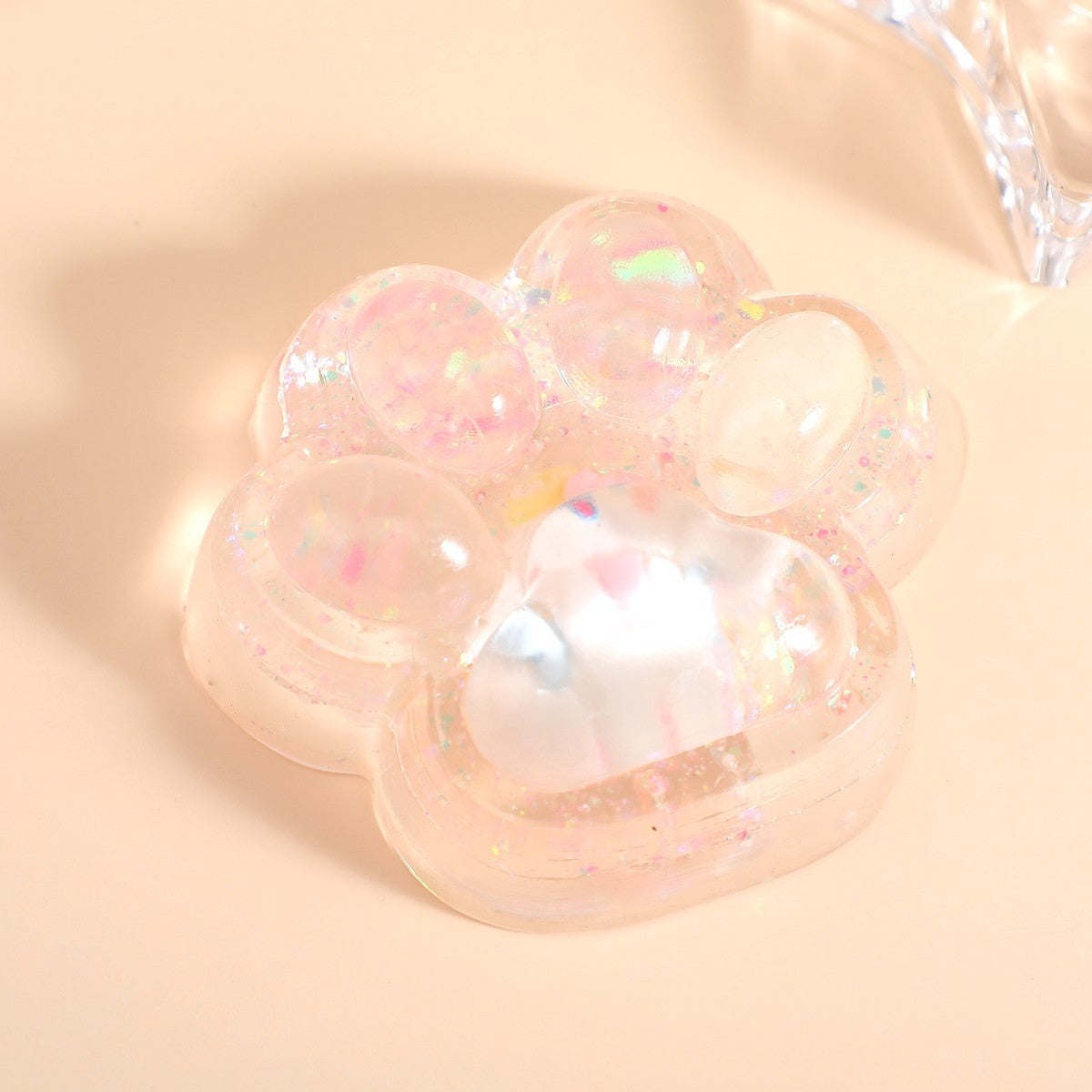 Jucarie Antistres Squishy, Flippy, cu Revenire Lenta, Labuta de Pisica Pufoasa, 7.5 cm, Ambalaj Transparent, Model Pinch Family, Multicolor - vivimall.ro