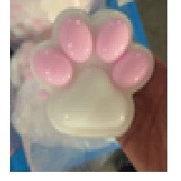 Jucarie Antistres Squishy, Vivimall, cu Revenire Lenta, Labuta de Pisica Pufoasa, 8.5 x 7.5 cm, Ambalaj Transparent, Alb Roz - vivimall.ro