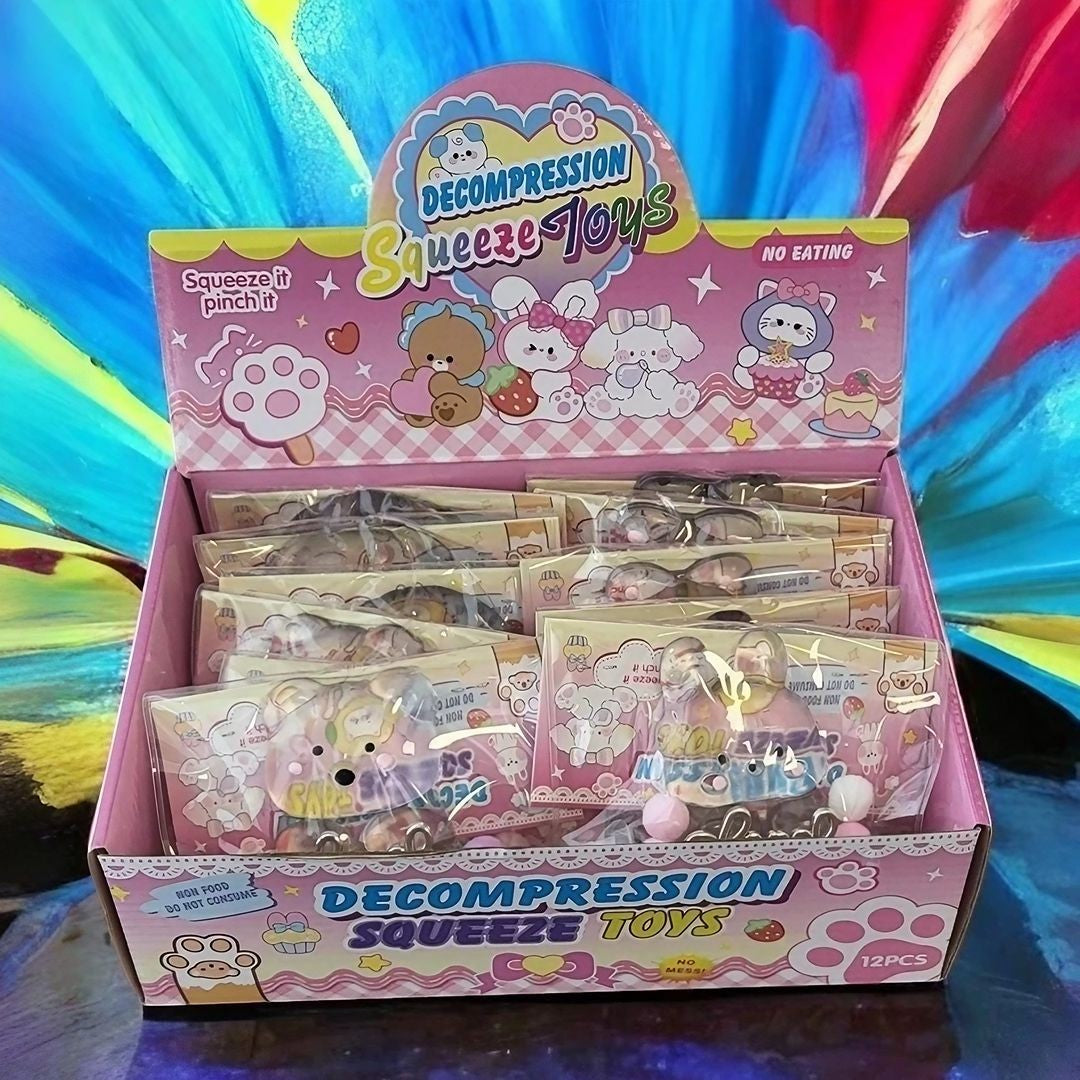 Jucarie Antistres Squishy, Vivimall, cu Revenire Lenta, Squeeze Pinch, Family Model Animalute, Ambalaj Transparent - vivimall.ro