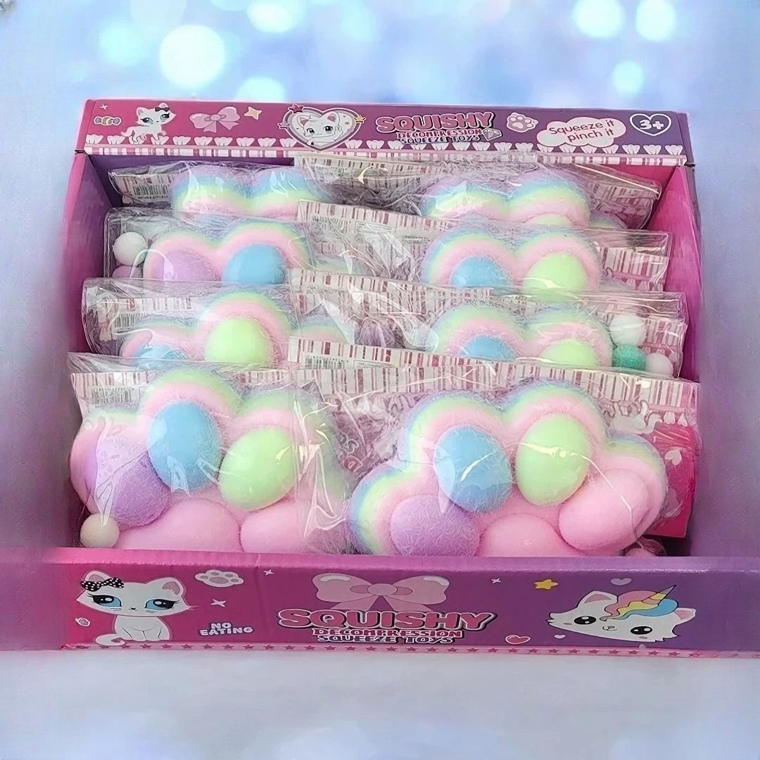 Jucarie Antistres Squishy, Flippy, cu Revenire Lenta, Model Labuta de Pisica, 220g, 12.5 x 10.5 cm Squeeze Pinch Family, Ambalaj Transparent, Model 2 - vivimall.ro