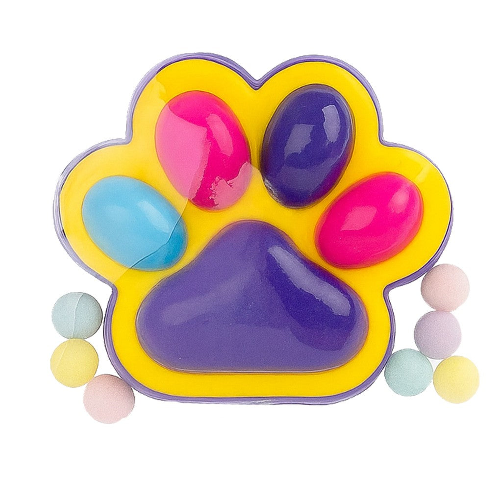 Jucarie Antistres Squishy, Vivimall, Revenire Lenta, Model Labuta de Pisica, Squishy, BIG 12.5 x 10.5 cm, 220 g, Model 17, Mov Galben Rosu - vivimall.ro