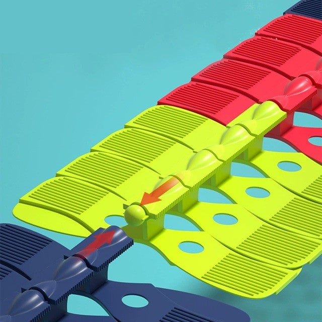 Jucarie de Constructie RollerCoaster, Vivimall, 184 de Piese, 44.5x36x7 cm, cu Masini, Multicolor - vivimall.ro