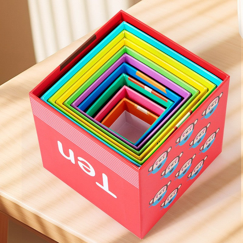 Jucarie de Construit, Vivimall, Blocuri Stivuibile, +3 Ani, 10 Cutii, Invatare numere 1-10, 13.4 x 13.4 x 13.4 cm, Multicolor - vivimall.ro