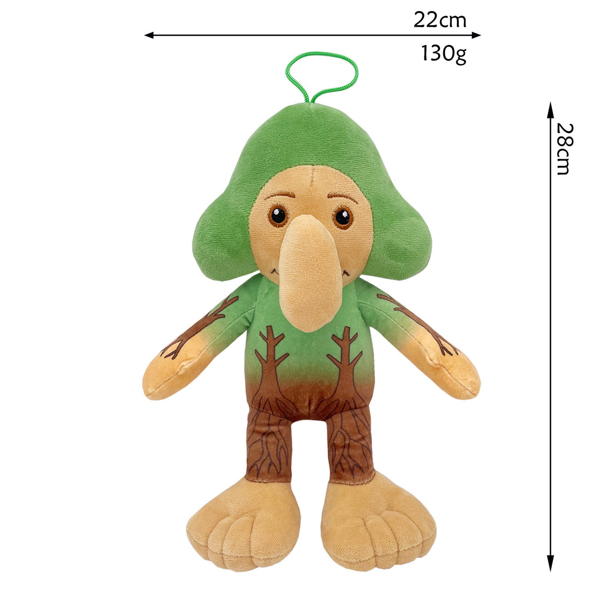 Jucarie Moale de Plus Italian Brainrot, Flippy, cu Agatatoare, Model Omul Copac Brr Brr Patapim, Jucarie Moale pentru Copii, 28 x 22 cm, Verde - vivimall.ro