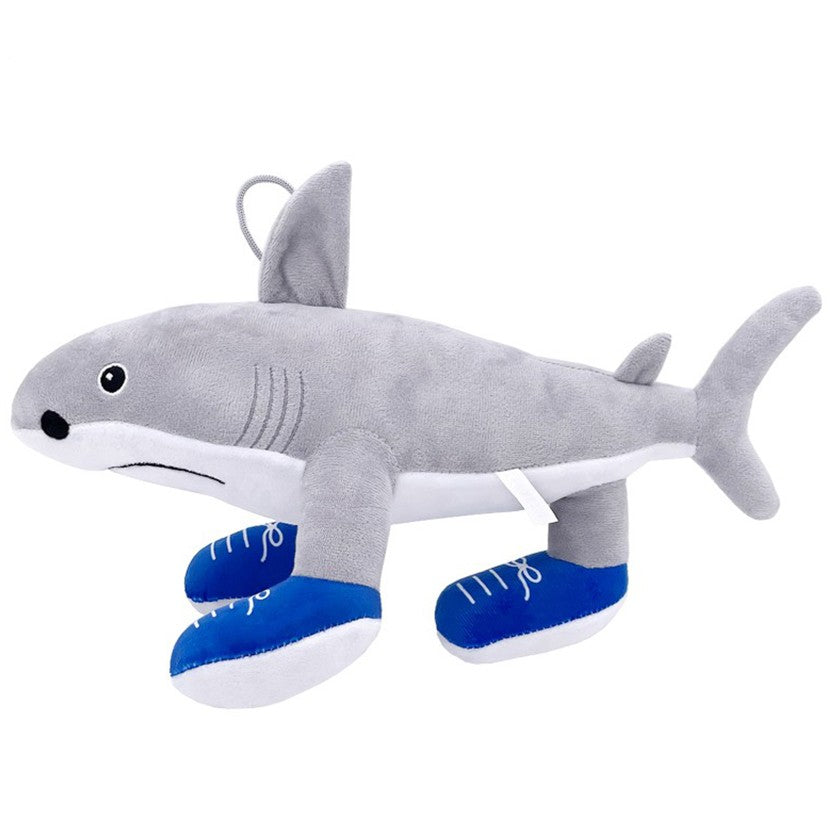 Jucarie Moale de Plus Italian Brainrot, Flippy, cu Agatatoare, Model Rechin cu Picioare Tralalero Tralala, Jucarie Moale pentru Copii, 35 x 24 cm, Gri - vivimall.ro