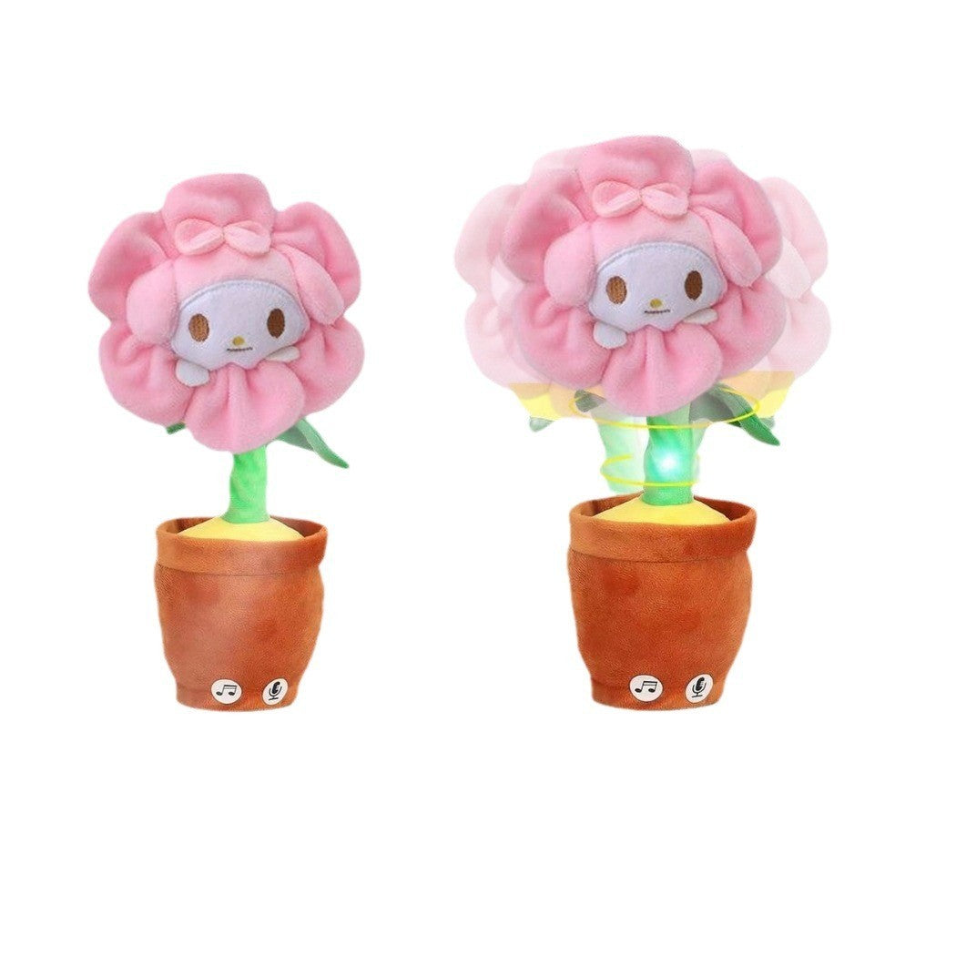 Jucarie de Plus Interactiva, Vivimall, cu Acumulator si Cablu USB, 120 Cantece, Model Iepure Roz Vorbitor si Dansator, 33 x 12 cm Functie de Imitare si Inregistrare, Multicolor - vivimall.ro