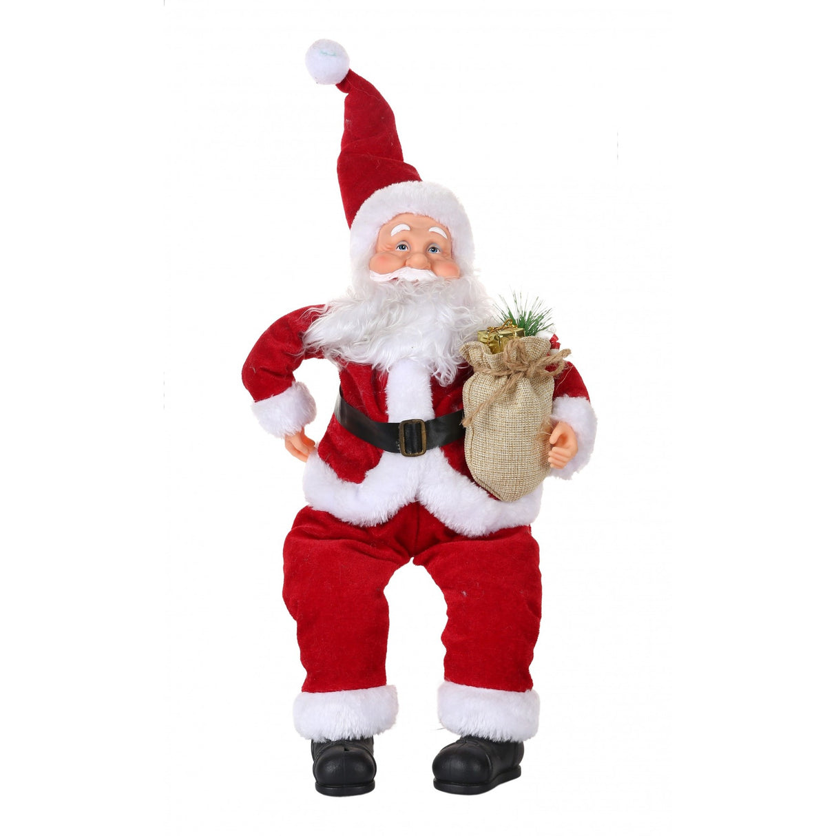 Jucarie decorativa, Vivimall, Mos Craciun, 55 cm x 23 cm, grosime 25 cm, lana, tesatura de plus, poliester, interior/exterior - vivimall.ro