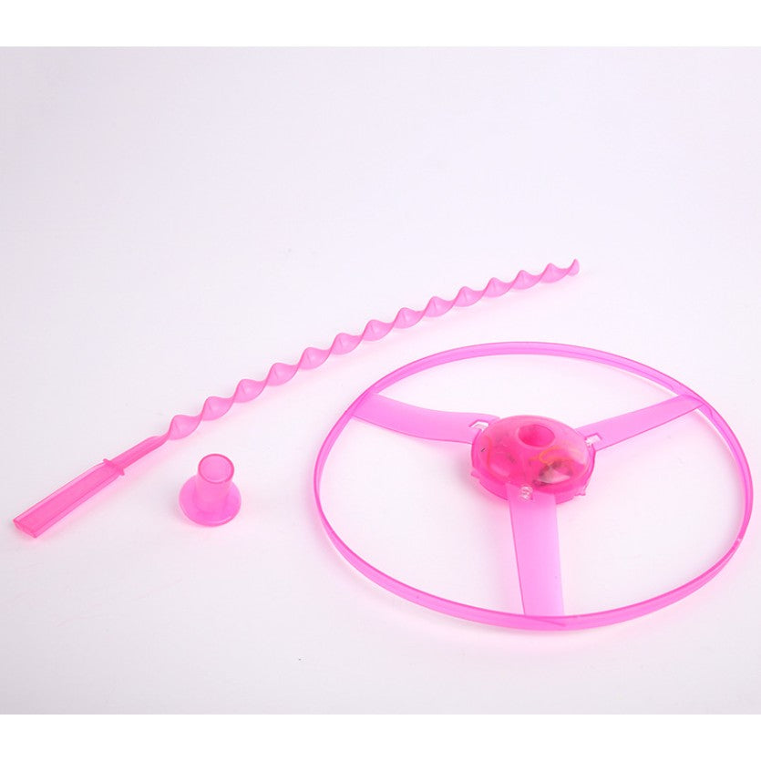 Jucarie Disc Zburator, Distractiv pentru Copii, Vivimall, Aruncator Manual din Plastic, cu Lumini, Roz - vivimall.ro