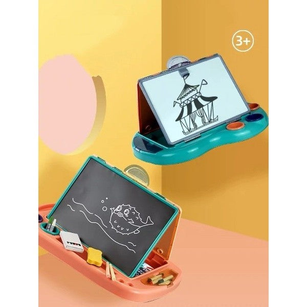 Jucarie educativa pentru copii 2 in 1, masa si tabla pentru desenat - vivimall.ro