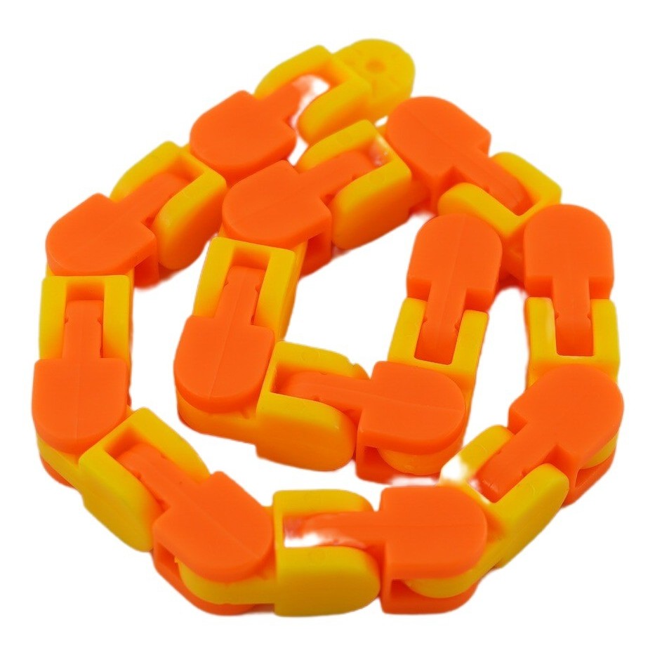 Jucărie Senzorială Antistres Vivimall - Puzzle de Îmbinat Tip Șarpe, 24 Piese, +3 Ani, Portocaliu/Galben - vivimall.ro