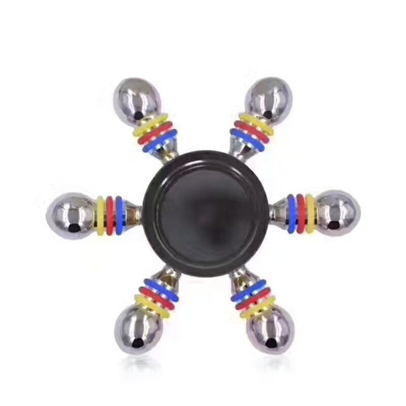 Jucarie Interactiva Antistres Fidget Spinner, Demontabila, Metalica, 6 Parti, Negru - vivimall.ro