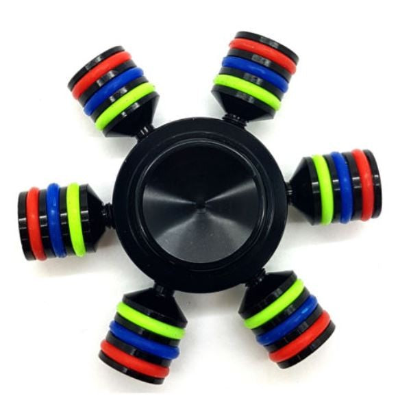 Jucarie Interactiva Antistres Fidget Spinner, Demontabila, Metalica, Negru - vivimall.ro
