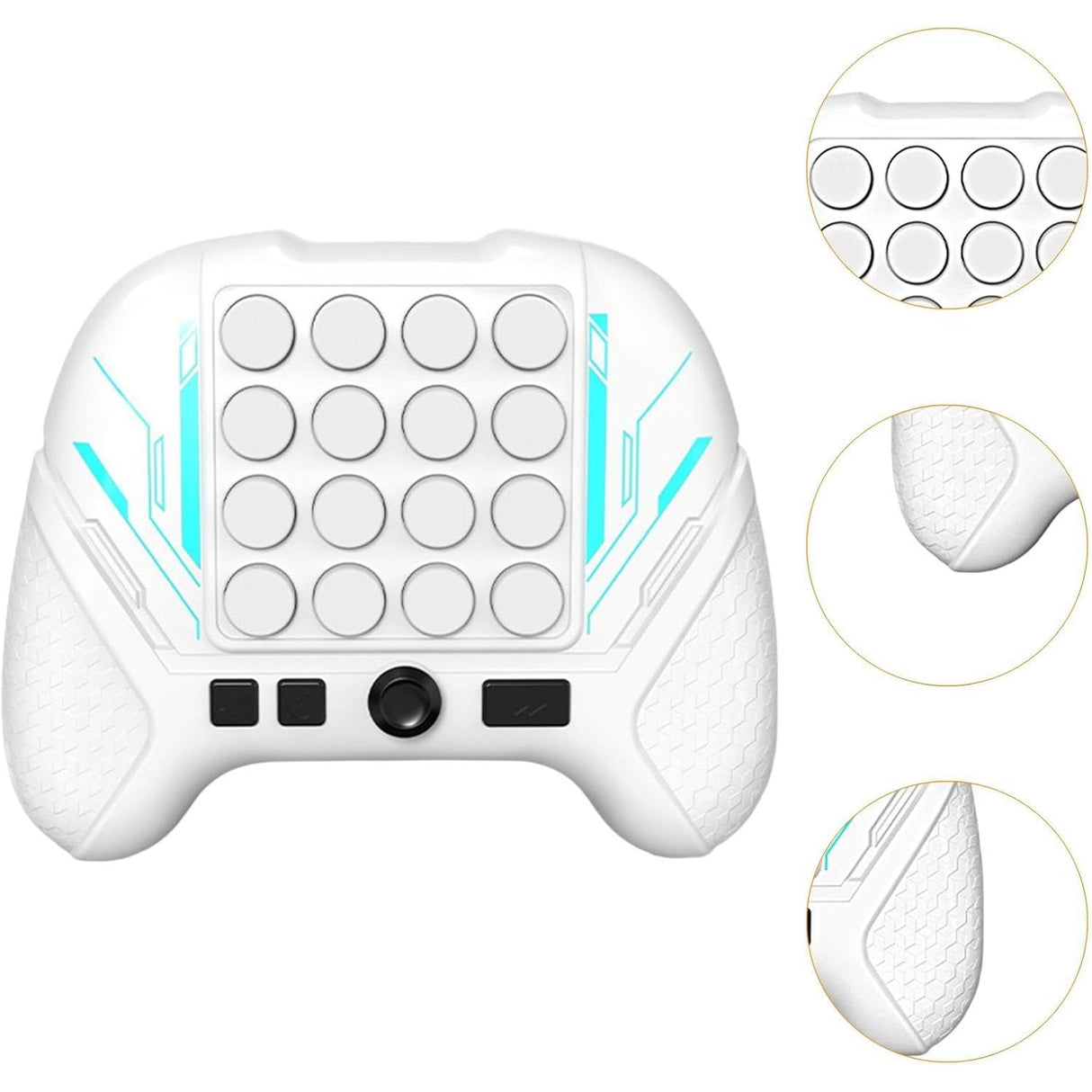 Jucarie Interactiva Pop It, Vivimall, Tip Consola, Anti-Stres, 5 Moduri de Joc, din ABS si Silicon, +3 Ani, Sunete si Lumini Model Controller, Alb - vivimall.ro