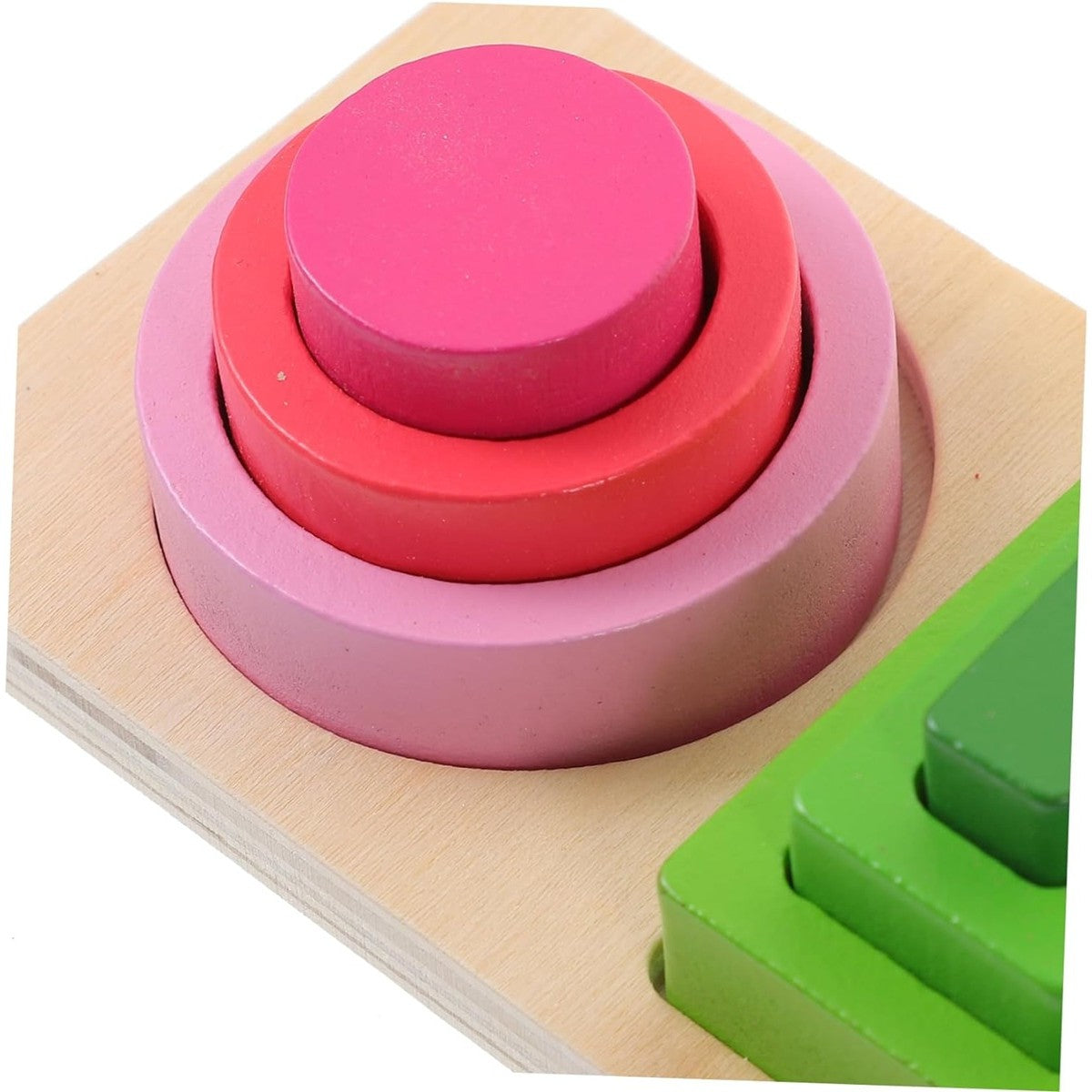 Jucarie Montessori de Sortat, Vivimall, din Lemn, Tip Puzzle, cu 5 Forme Asimetrice, 15 Piese, Educativa, Interactiva, Creativa, Materiale Non Toxice, +2 Ani, Multicolor - vivimall.ro