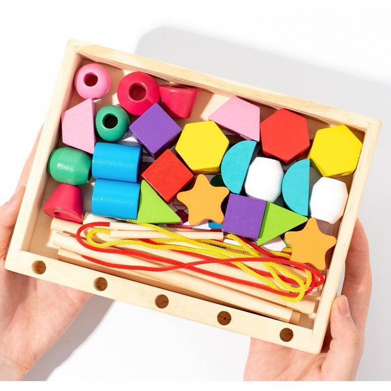 Jucarie Montessori de Sortat, Vivimall, din Lemn, Forme Geometrice,+3 Ani, 25 de Piese, 21.5 x 16 x 3 cm, Multicolor - vivimall.ro