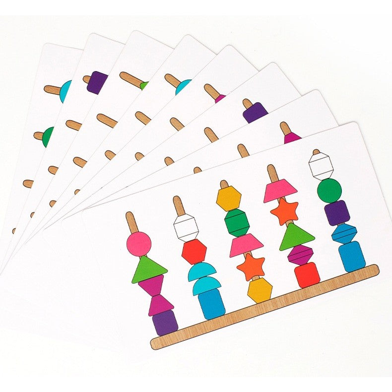 Jucarie Montessori de Sortat, Vivimall, din Lemn, Forme Geometrice,+3 Ani, 25 de Piese, 21.5 x 16 x 3 cm, Multicolor - vivimall.ro