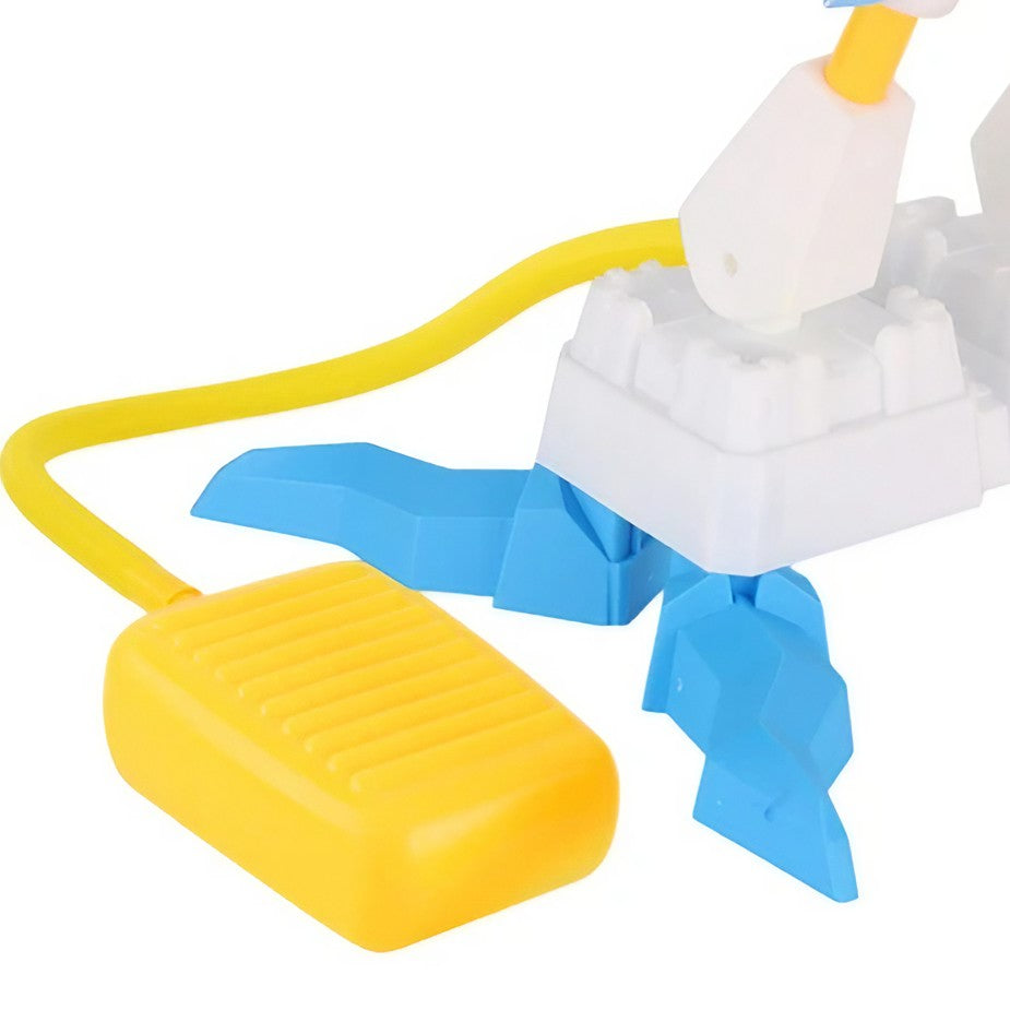 Jucarie pentru Copii, Vivimall, Lansator de Rachete cu Piciorul, Doua Lansatoare, 6 Rachete Fara Lumini, 33x25x27 cm, Galben-Albastru - vivimall.ro