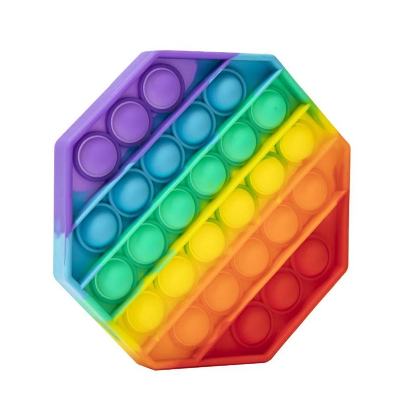 Jucarie Pop it Now & Flip it, Push Bubble Hexagon Multicolor Model 5 - vivimall.ro