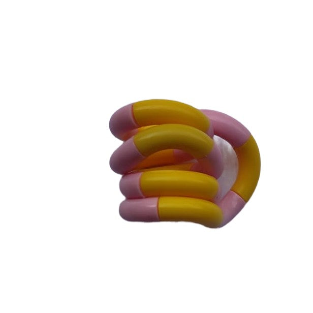 Jucărie Fidget Twist în culoare roz, plastic durabil, design flexibil pentru decompresie, detaliu răsucire