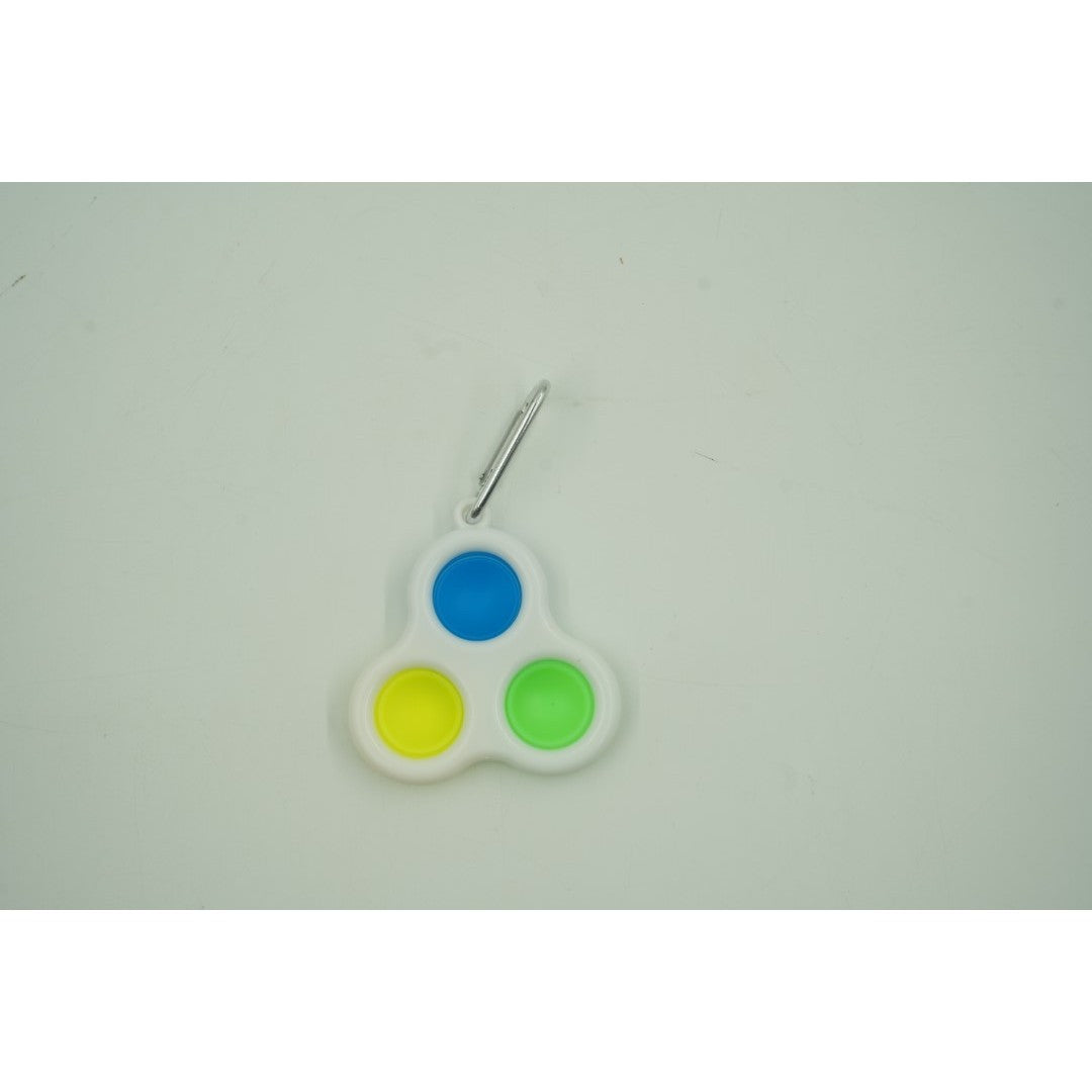 Jucarie Senzoriala Antistres, Simple Dimple, tip breloc , triunghi, 8 cm, multicolor, Alb - vivimall.ro
