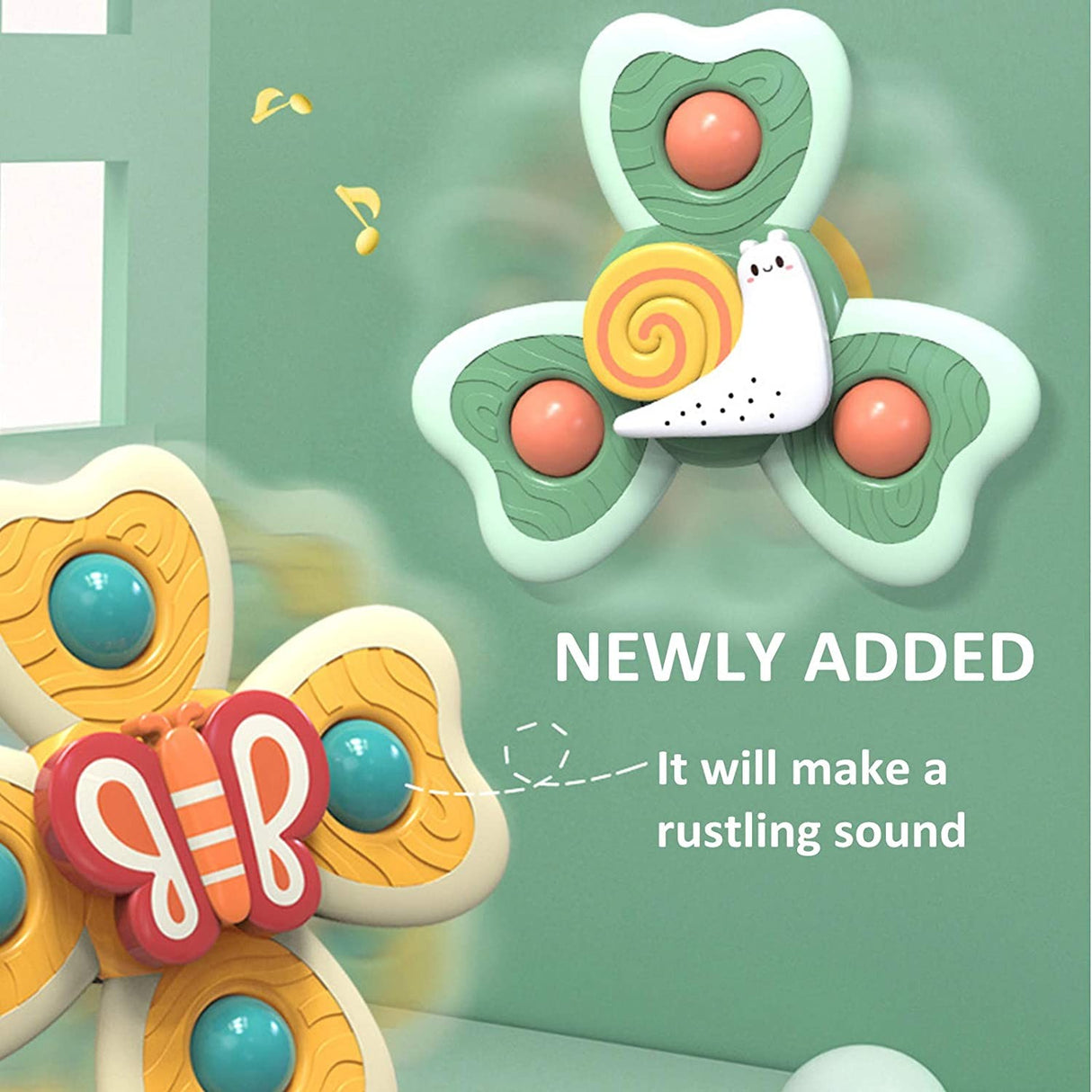 Jucarie Spinner pentru copii cu 3 laturi, Spinimals Premium Melc, Verde - vivimall.ro