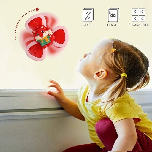 Jucarie Spinner pentru copii cu 3 laturi, Spinimals Premium Vulpe, Rosu - vivimall.ro