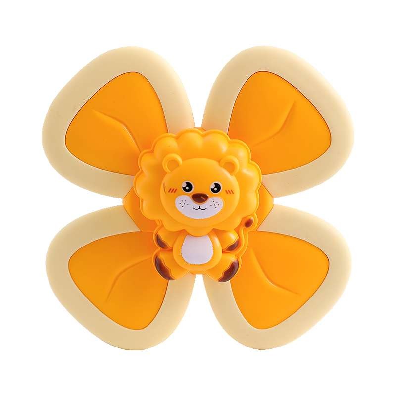 Jucarie Spinner pentru copii cu 4 laturi, Spinimals Premium Leu, Galben - vivimall.ro