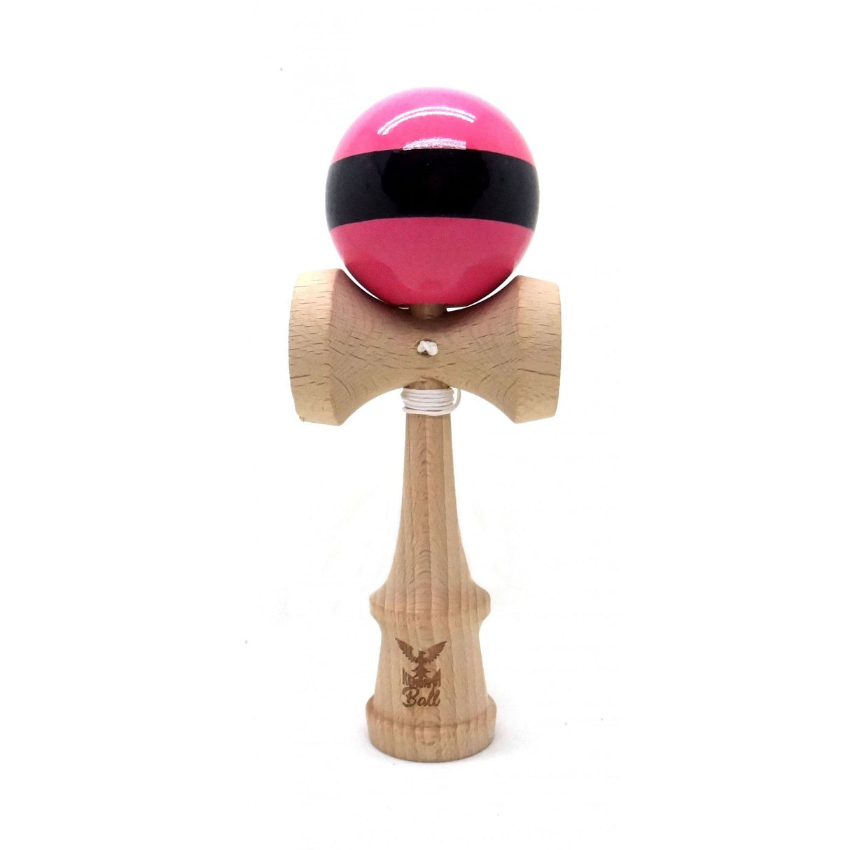 Kendama Ball Originala Stripe Negru Lemn Fag Roz 1 - vivimall.ro