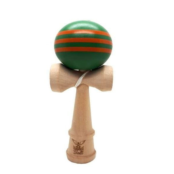 Kendama Ball Originala Verde Cu 3 Dungi Portocalii - vivimall.ro
