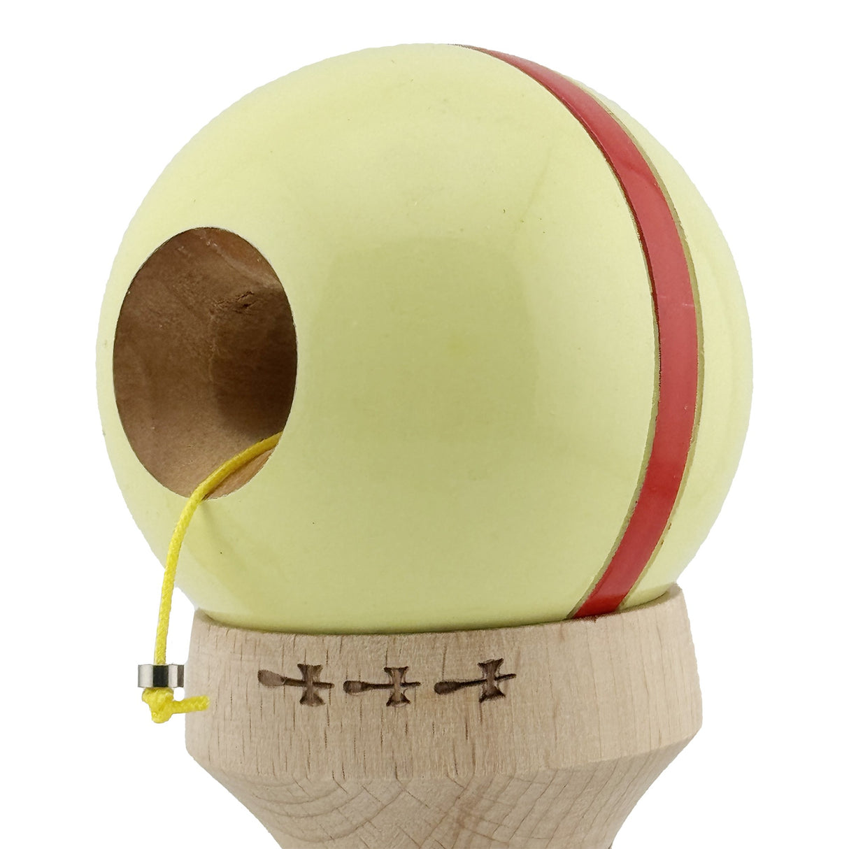 Kendama Originala X - Silken, Super Sticky, V3 King Size Cup, Gaura in Baza, Profesionala, Vivimall, din Lemn, 18 cm, Cream - vivimall.ro