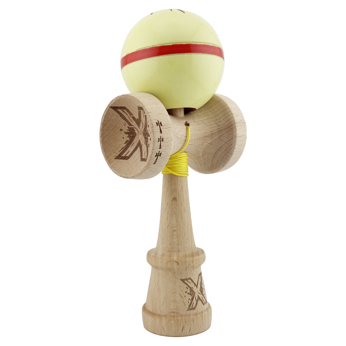 Kendama Originala X - Silken, Super Sticky, V3 King Size Cup, Gaura in Baza, Profesionala, Vivimall, din Lemn, 18 cm, Cream - vivimall.ro